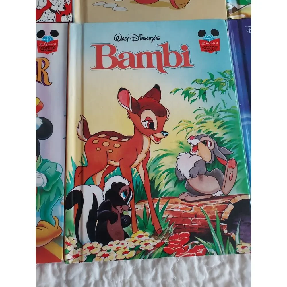 Wonderful World Of Reading Disney Lot Of 10 Books Bambi Aladdin Pinocchio Mermid
